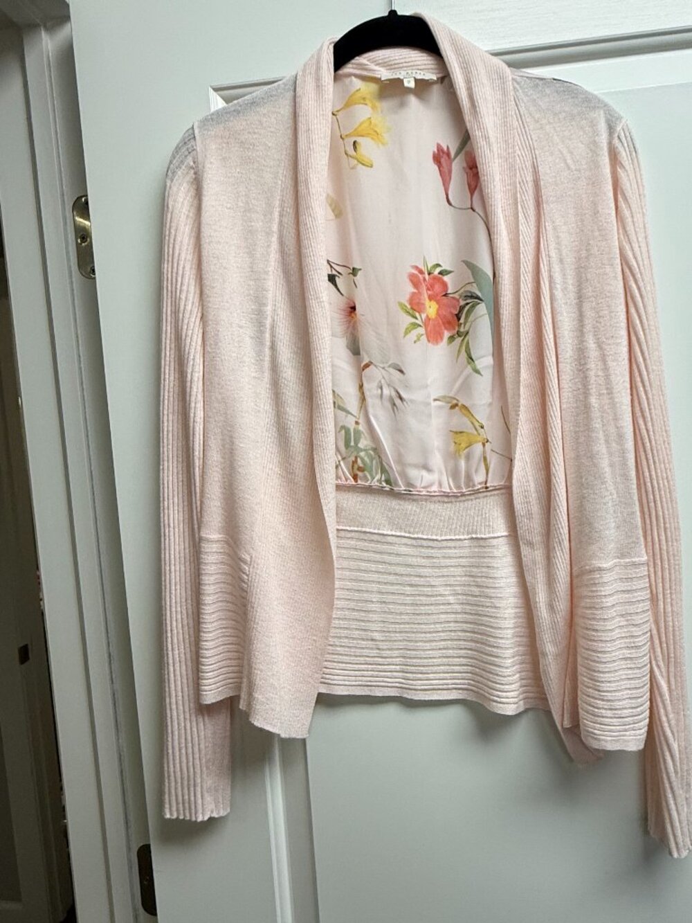 Ted Baker Pink Knitwear Cardigan Floral Back